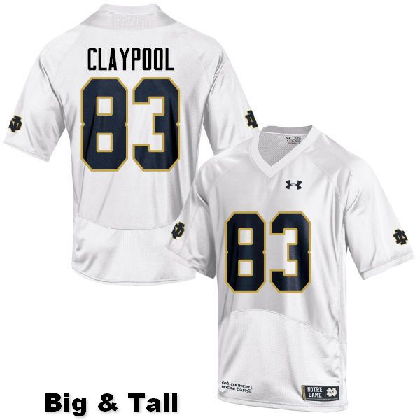 Men's NCAA Notre Dame Fighting Irish #83 Chase Claypool Stitched College Under Armour Authentic White Big & Tall Football Jersey WO10Y42PW